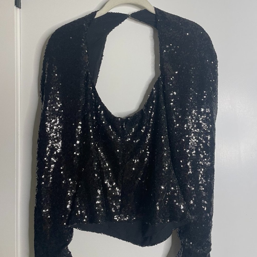 LPA Black Sequin Top